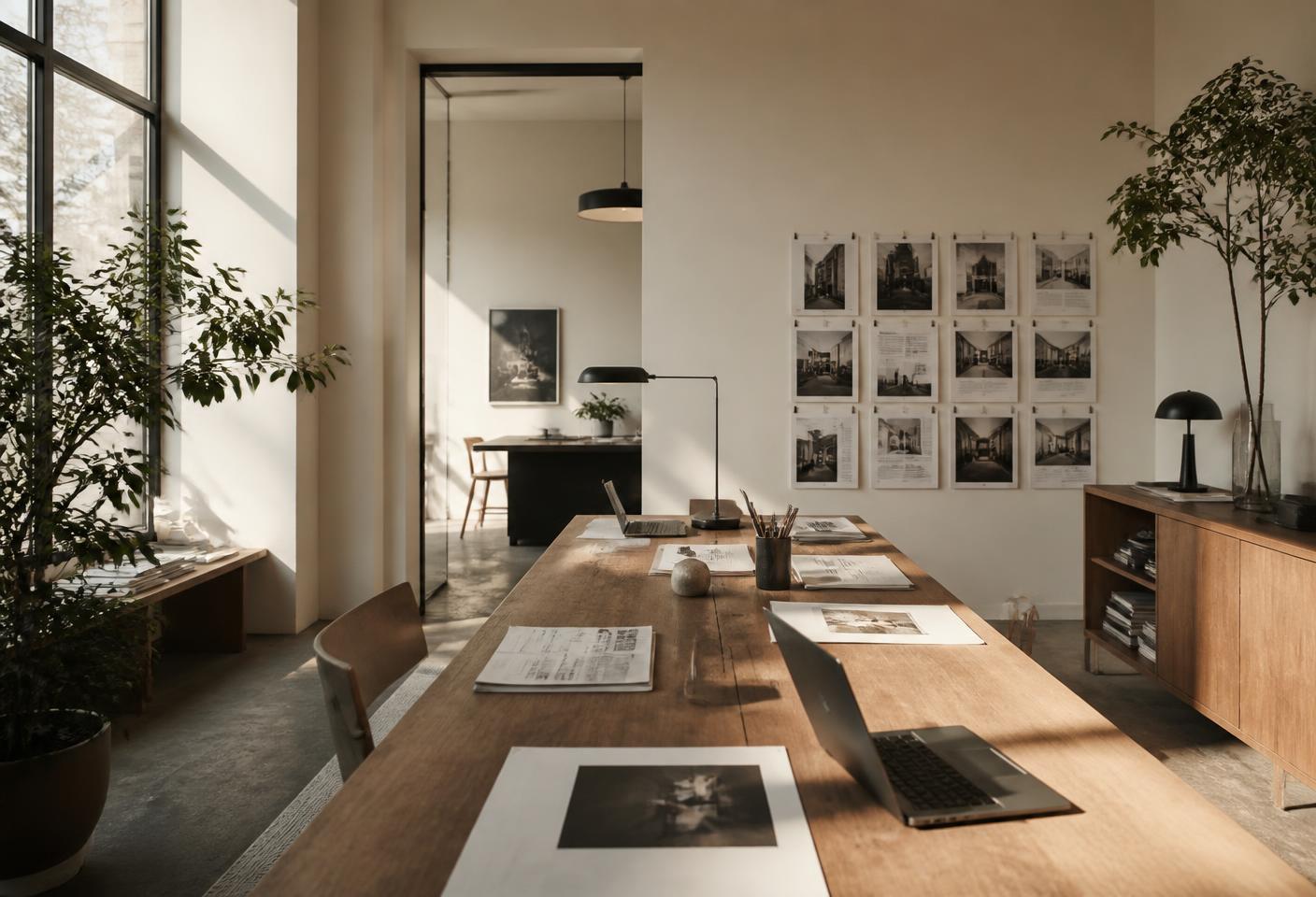Norrland studio interior — quiet workspace with natural light